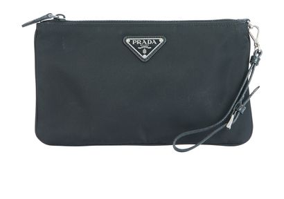 Re-Nylon Pouch, &pound;220, Handbags, Black, Nylon, Front view